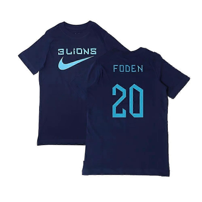 2022-2023 England Three Lions Tee (Navy) – Kids (Foden 20)