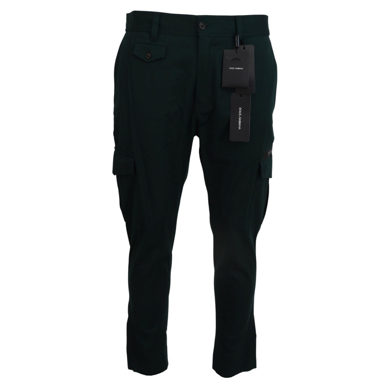 Dolce & Gabbana Men’s Green Cargo Cotton Stretch Jeans Pant