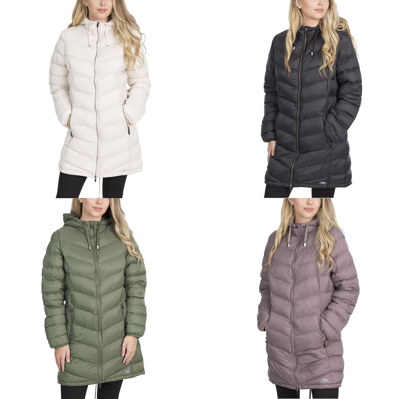 Trespass Womens Rianna Hooded Long Padded Jacket Coat