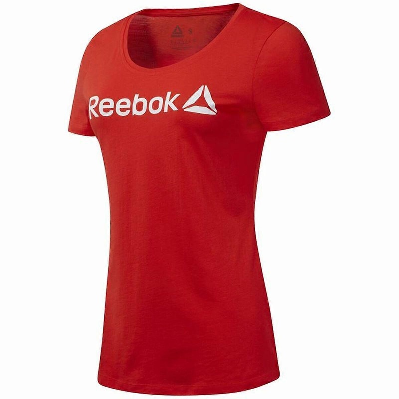 Womens Short Sleeve T-Shirt Reebok Scoop Neck Red