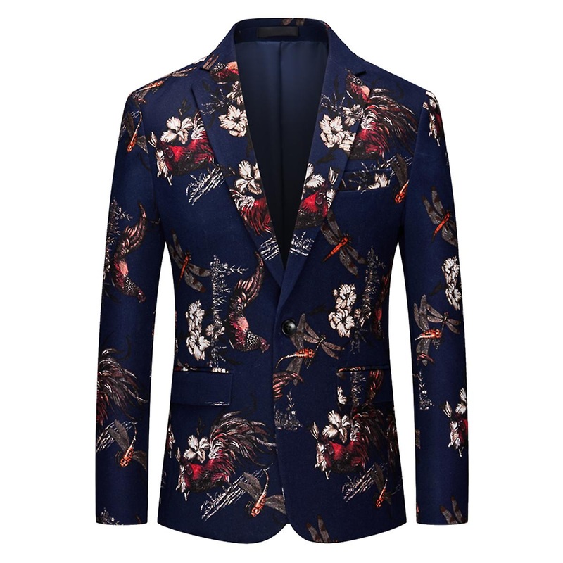Cloudstyle Men’s Casual Party Unique Printed Slim Fit Blazer