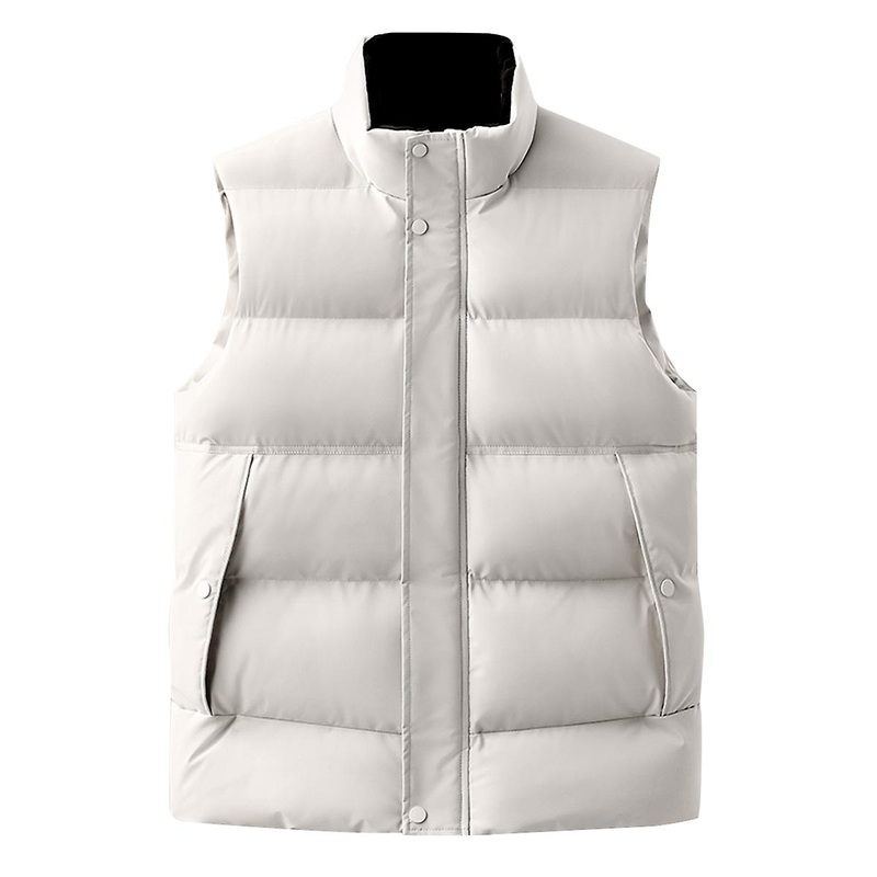 Cloudstyle Men’s Thickened Solid Colour Loose  Down Paaded Vest
