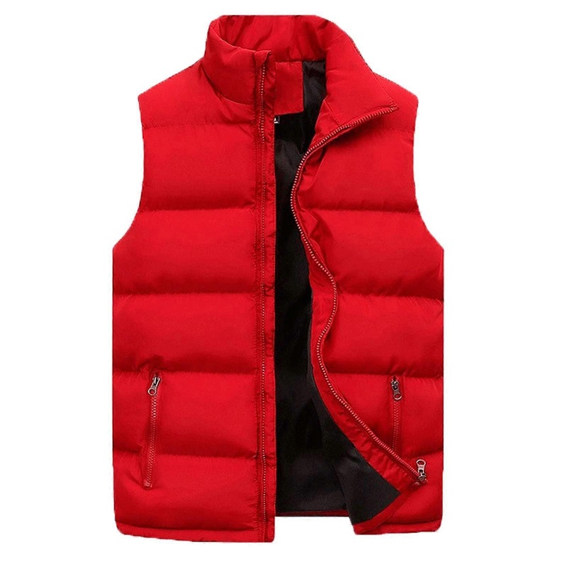 Men’s Lightweight Quilted Vest 4XL with Stand-Up Collar, Warm Lined, Windproof, Ideal for Outdoor Leisure and Golf Sports