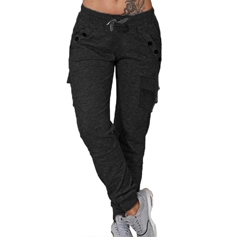 Trousers Women’s Yoga Workout Trousers Stretch Fabric Casual Straight Baggy Black XS Model 20240320xxk1301 Summer