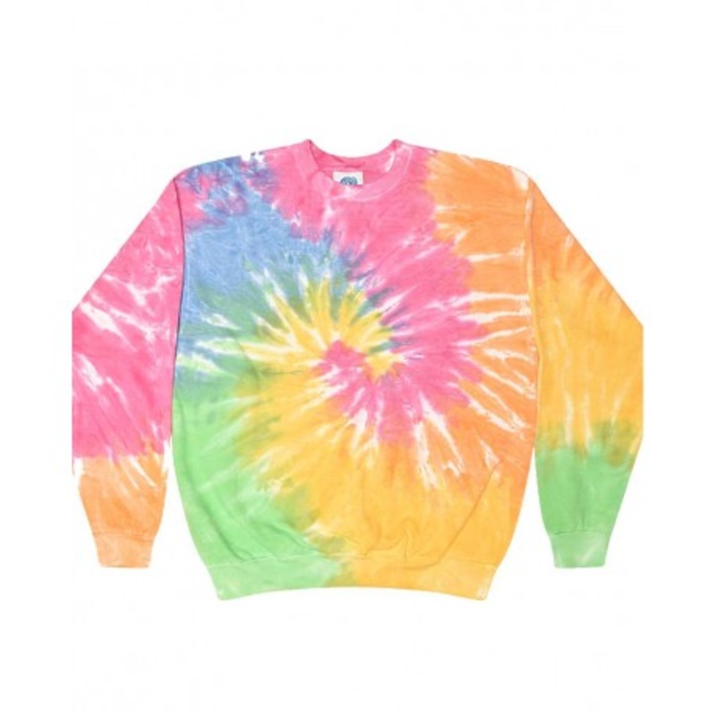 Colortone 8100 Tie-Dyed Fleece Crewneck Sweatshirt | Colortone 8100