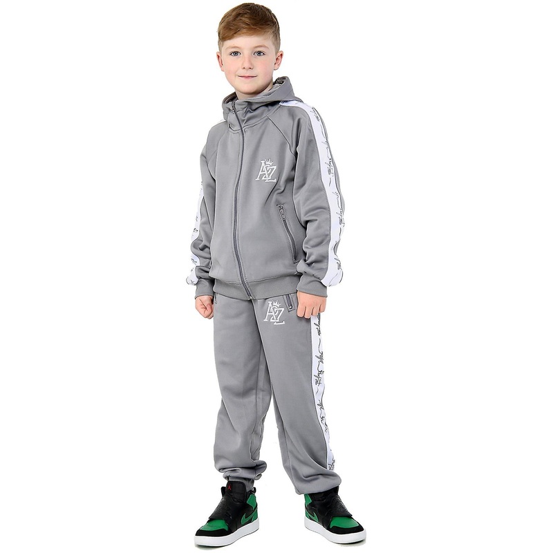 A2Z 4 Kids Girls Boys Tracksuit A2Z Project Panelled Fleece Hooded Top Bottom