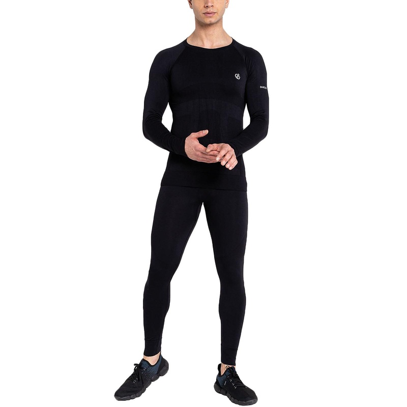 Dare 2b Mens In The Zone Thermal Top Bottoms Leggings Baselayer Set – Black