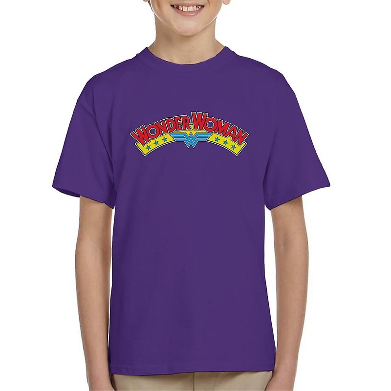 Wonder Woman Blue Stars Logo Kid’s T-Shirt