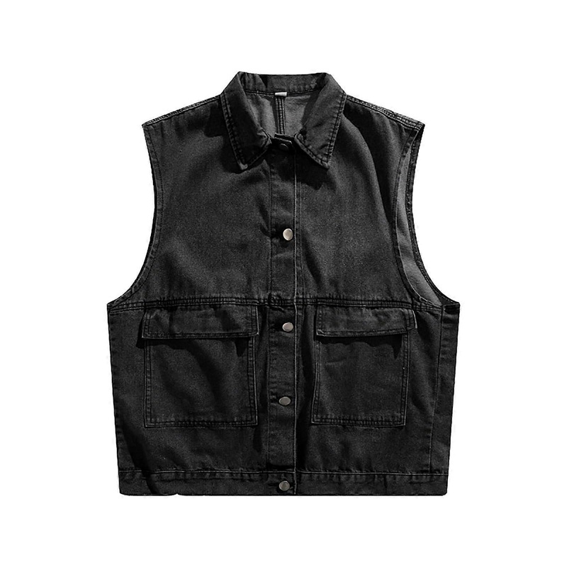 Men’s Vest Sleeveless Vest Cowboy Jacket Motorcycle Vest Biker Vest Men’s Vest Motorcycle Vest Biker Vest for Men Casual Leisure Vest Black XL