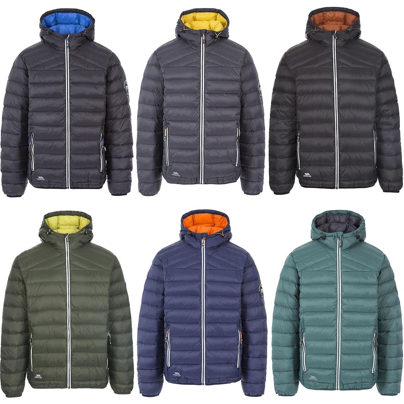 Trespass Mens Whitman II Down Packaway Hooded Outdoor Walking Coat Jacket