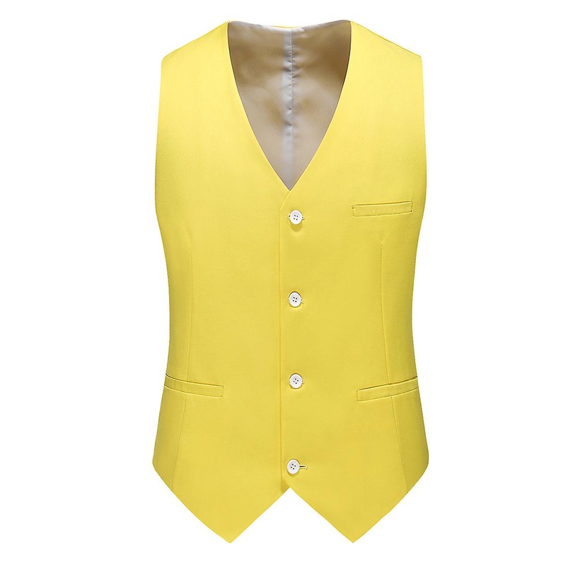 Cloudstyle Men’s Business Versatile Solid Color Single Breasted Suit Vest