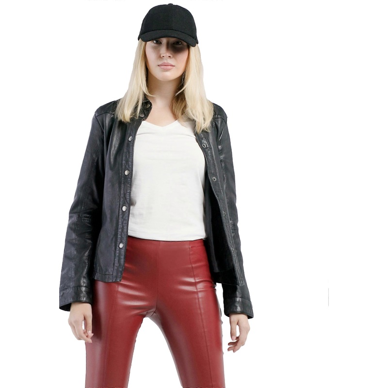 Women’s leather jacket made of genuine leather in a classic design