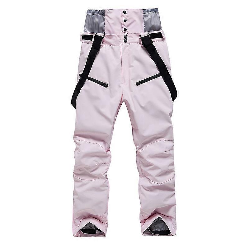 Alpine Ski Pants Men And Women Winter Warm Windproof Snowboard Pants Waterproof Breathable Ski Snow Pants – Pink
