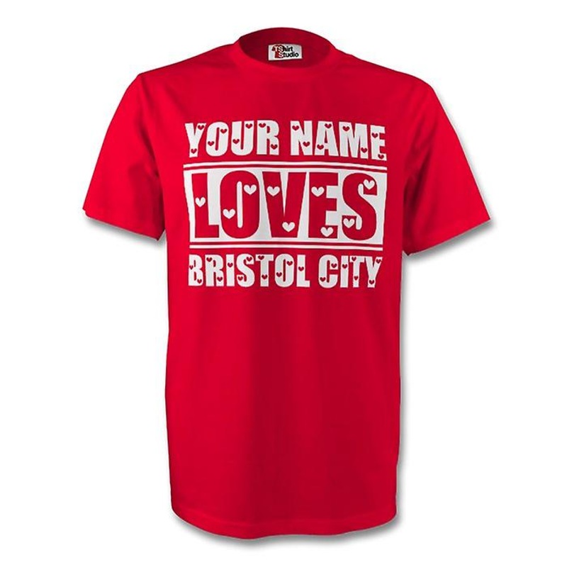 Your Name Loves Bristol City T-shirt (red) – Kids