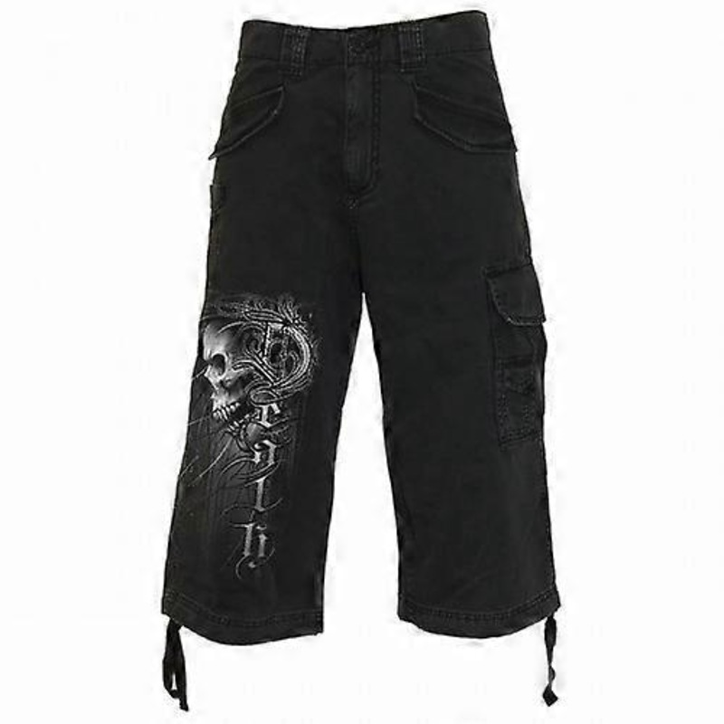 Spiral Direct Unisex Adult Death Forever 3/4 Length Cargo Shorts