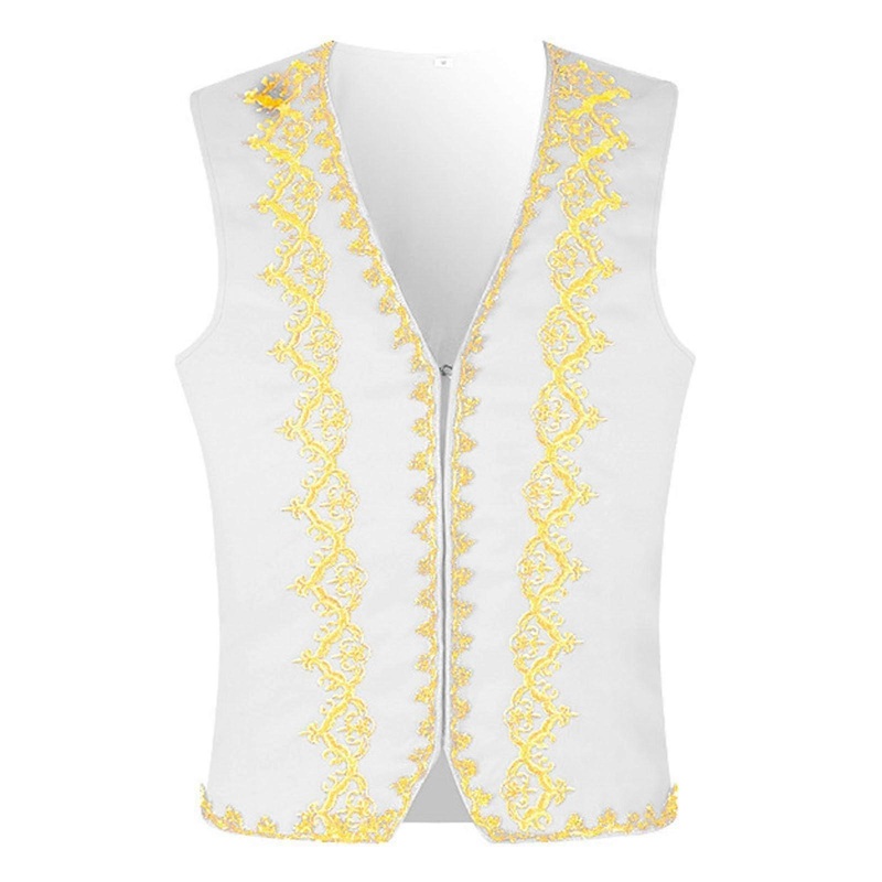 Men’s Arabic Vest Medieval Gothic Steampunk Gilet Performance Cosplay XL White
