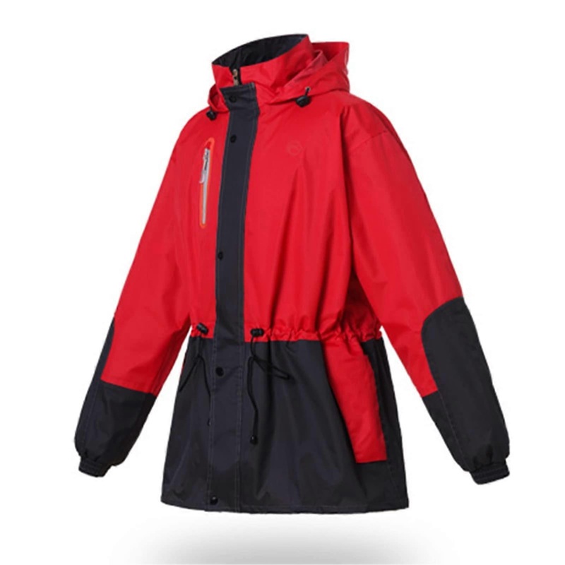 Waterproof Rain Jacket and Rain Trousers Set, Outdoor with Hood, Lightweight, Red