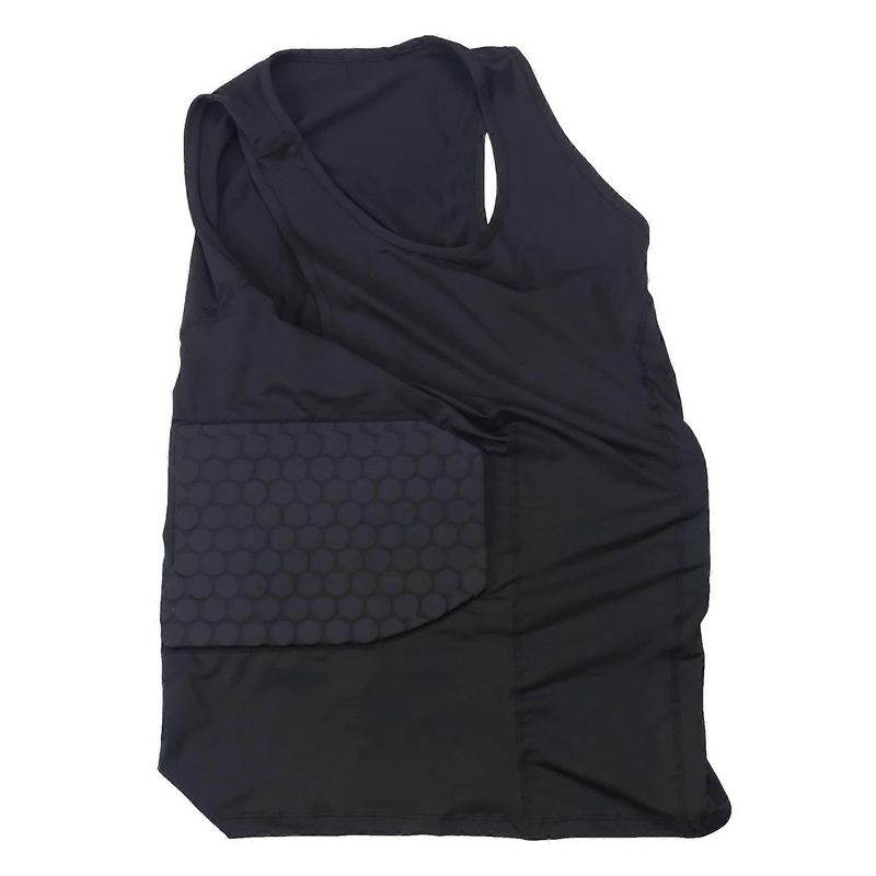 Men’s Protector Padded Compression Shirt Vest with 3-Pad Cushioning for Protective L Size Sports Gear