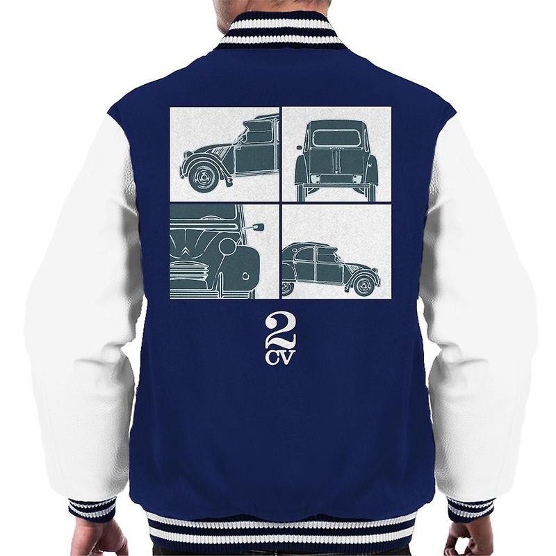 Citroen 2CV White Glamour Close Ups Men’s Varsity Jacket
