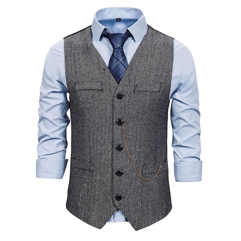 Cloudstyle Men’s Casual V-neck Slim Polyester Vest
