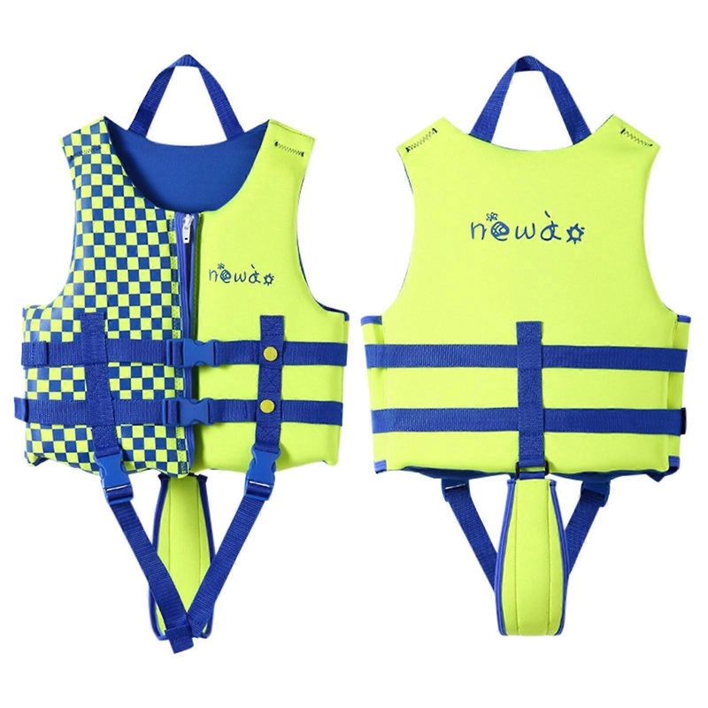 Kids Life Vest for Boys and Girls, Adjustable Safety Strap, Blue, Size LXL
