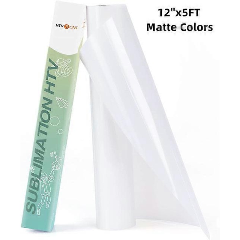 12inX5ft Clear HTV Vinyl for Sublimation-Upgraded Matte Sublimation Vinyls Wash Durable Clear Dye Sub Htv for T-shirt