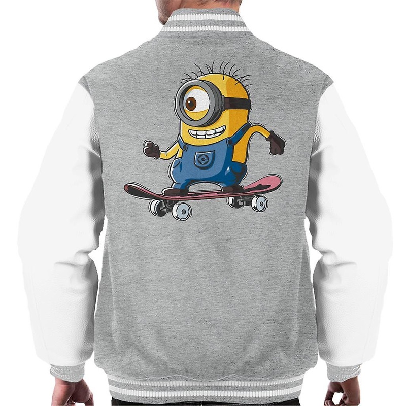 Despicable Me Carl The Minion Skateboarding Men’s Varsity Jacket