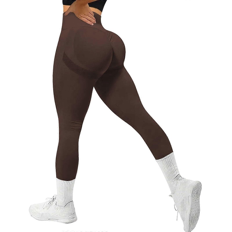 Women’s Sports Leggings Scrunch Butt High Waist Long Hiking Trousers Fitness Jogging Bottoms Seamless Push Up Booty O Kaffee S