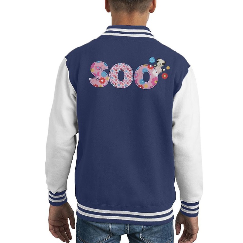 Sooty Soo Floral Pattern Text Kid’s Varsity Jacket
