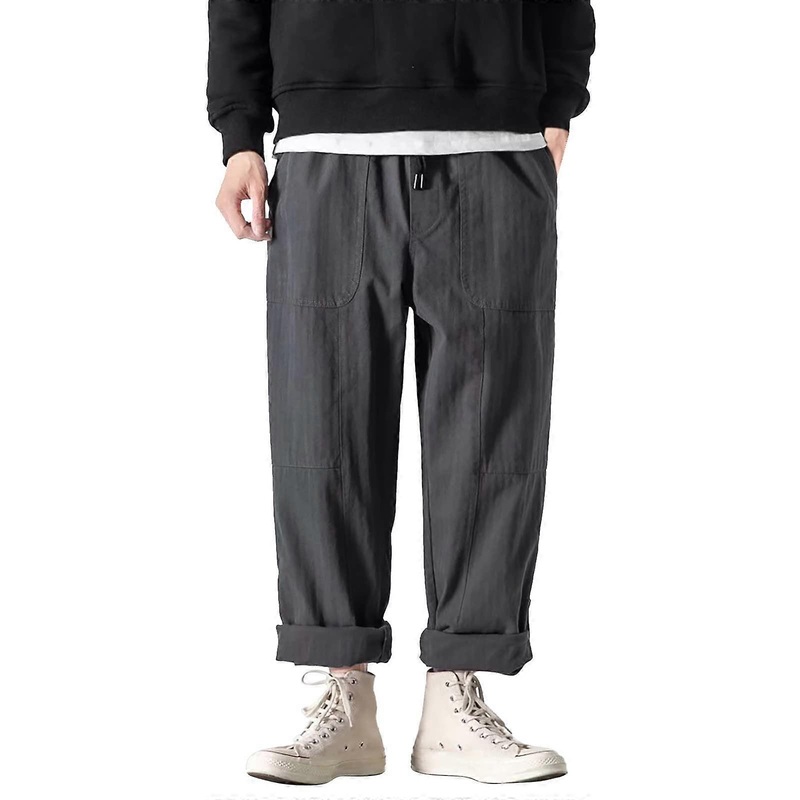 Herren Hose Stretch XXXL Leinen Outdoorhose Lang Cargohose Baggy Sporthose A6 Grey 4XL Freizeithose Trekkinghose