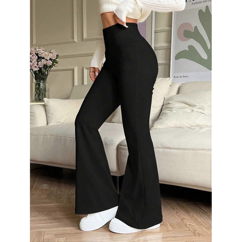 Solid Color High Waist Stretch Flared Pants Sports Yoga Pants Compression Leggings Running Fitness Pants, Spring And Summer Breathable Quick-Drying Sp