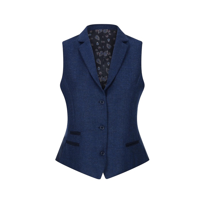 Women Tweed Waistcoat Herringbone Wool Classic Vest Vintage 1920s Peaky Gatsby