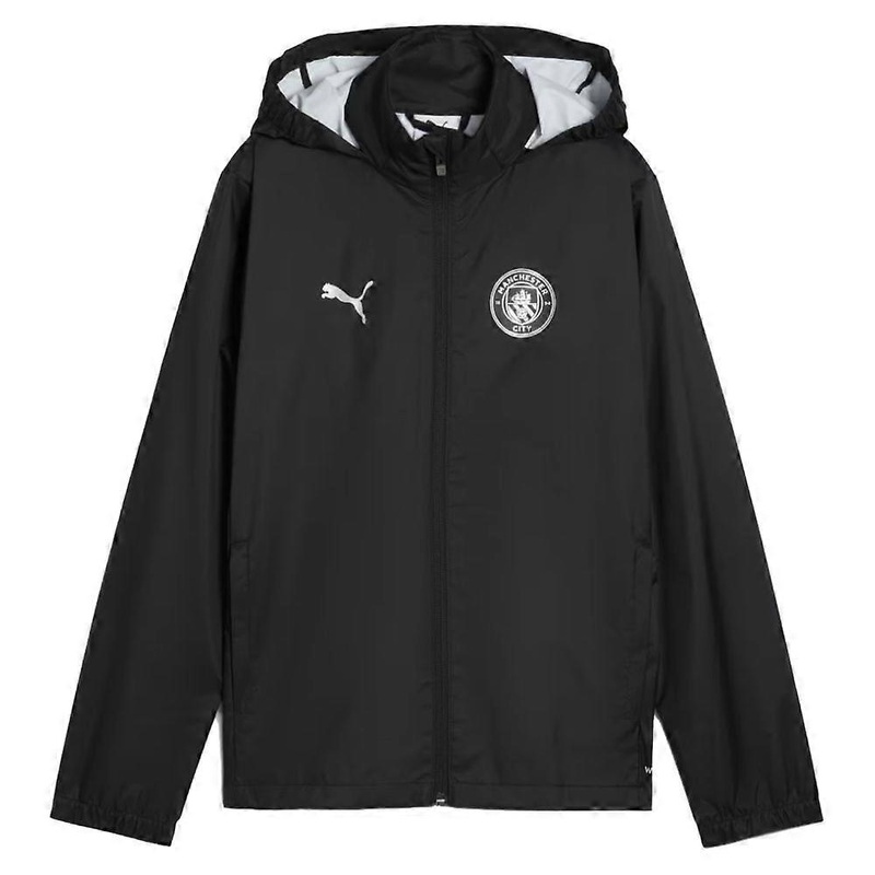 2025-2026 Man City Training All-Weather Jacket (Black) – Kids