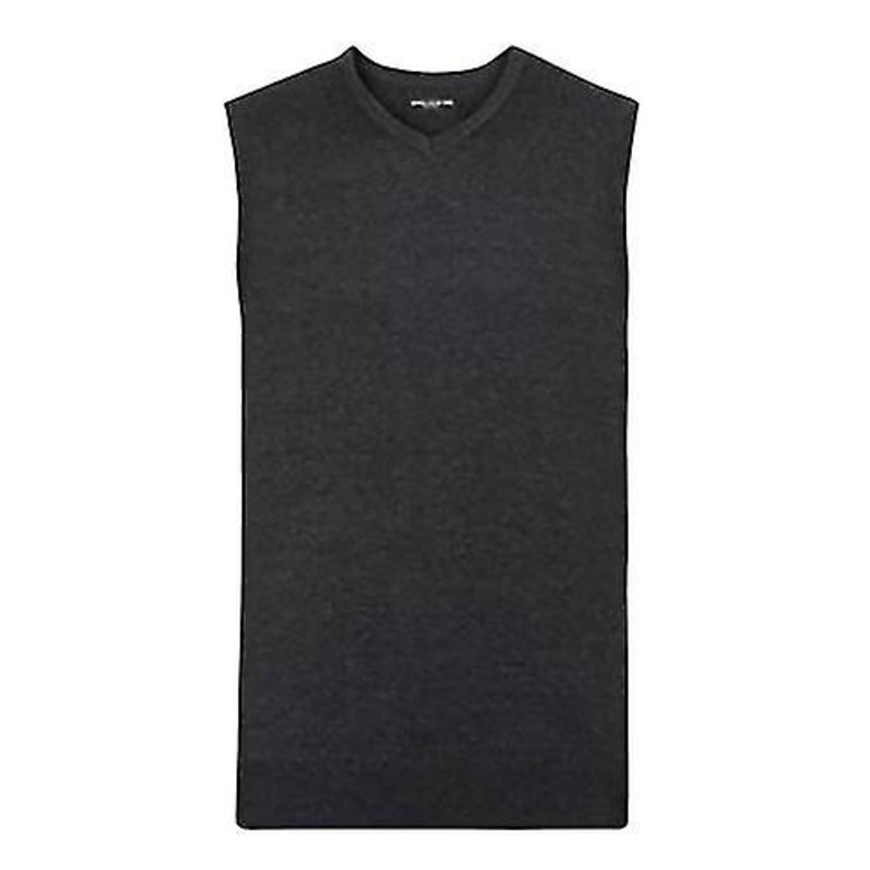 Russell Collection Mens V-Neck Sleevless Knitted Pullover Top / Jumper