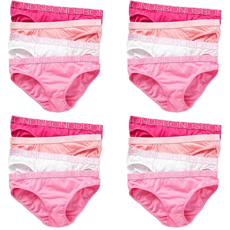 16X Bonds Girls Bikini Kids Pink Cotton Briefs Undies Underwear Uzr14t Bulk
