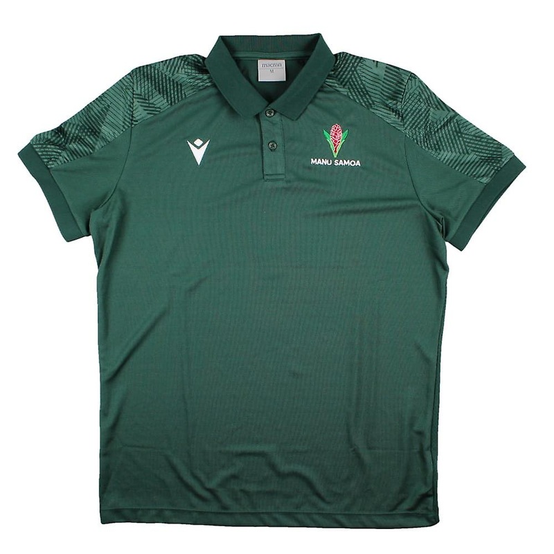 2023-2024 Samoa Rugby Travel Player Polo Shirt (Green)