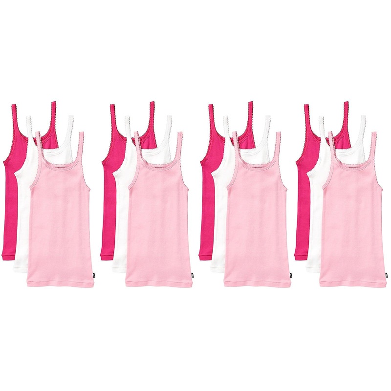 12 Pack Bonds Teena Singlet Girls Kids Pink Comfy Cotton Tank Top Uyg43w Bulk
