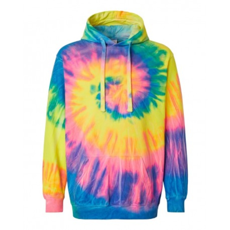 Dyenomite 854MS Multi-Color Spiral Tie-Dyed Hooded Sweatshirt | Dyenomite 854MS