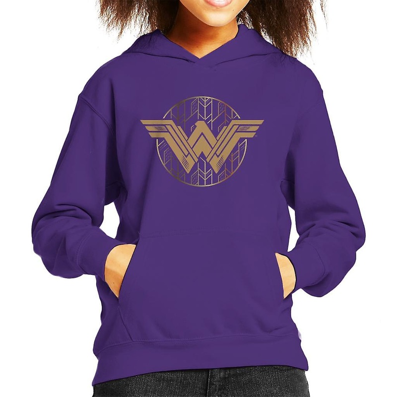 Wonder Woman Golden W Logo Kid’s Hooded Sweatshirt