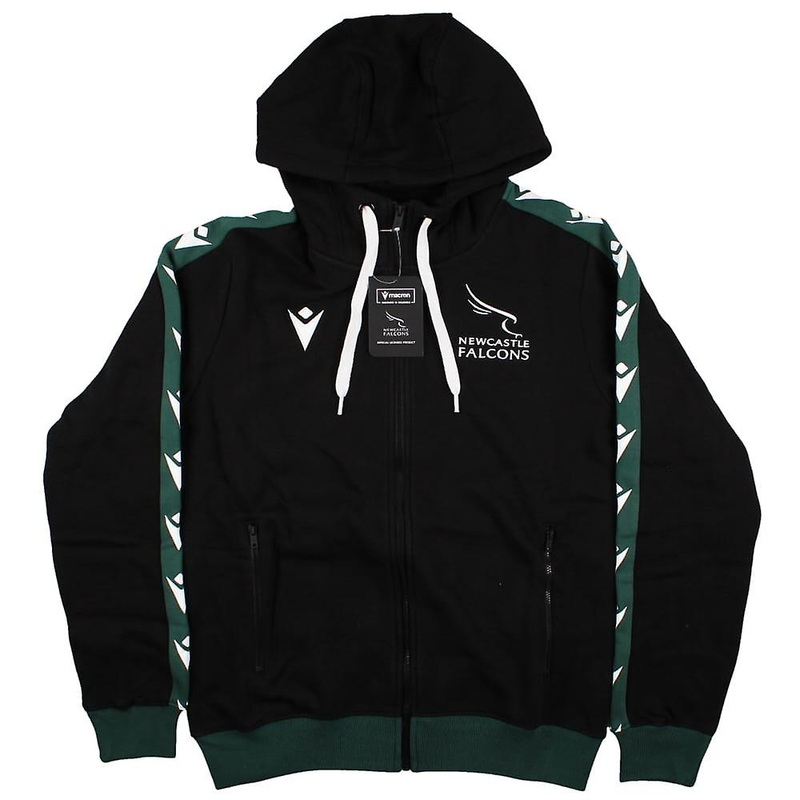 2023-2024 Newcastle Falcons Rugby Travel Player Hoody Full Zip (Black)