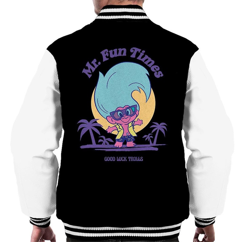 Trolls Mr Fun Times Good Luck Trolls Men’s Varsity Jacket