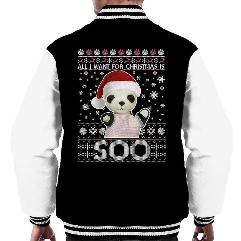 Sooty Christmas Festive Hat All I Want For Christmas Is Soo Men’s Varsity Jacket