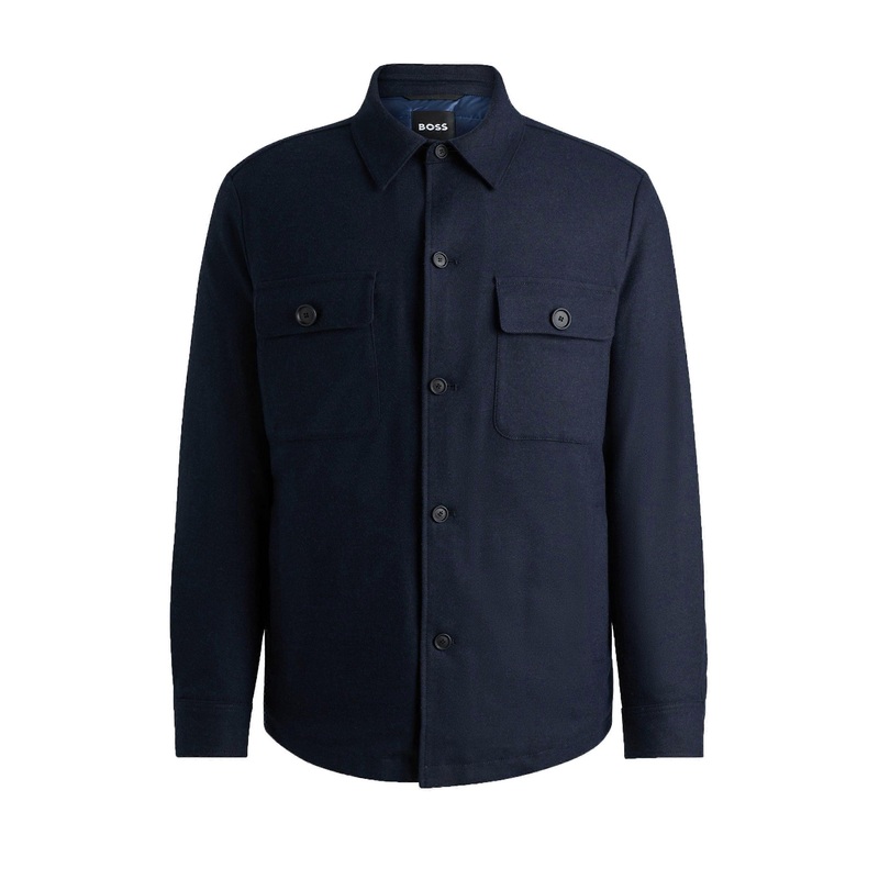 Boss P-carper-os-inpad244 Padded Overshirt Dark Blue
