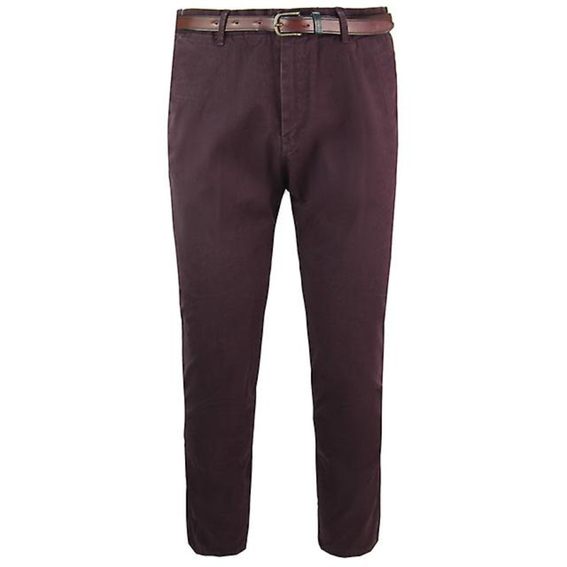 Scotch & Soda Stuart Regular Slim Fit Chinos Burgundy Mens Bottoms 145298 18
